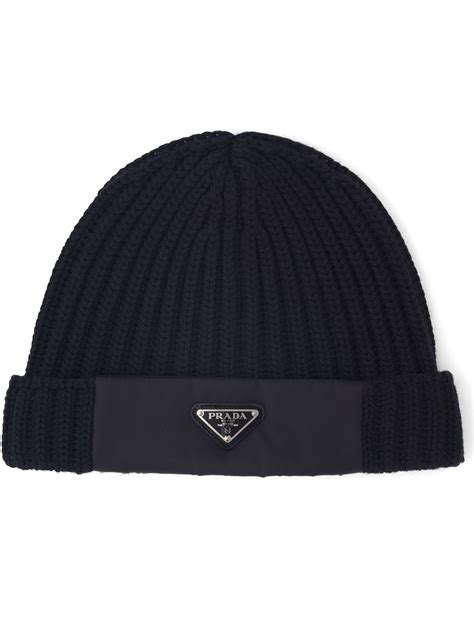 prada knit logo beanie|prada hat farfetch.